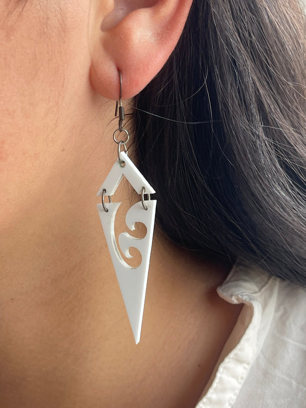 Acrylic  and Wood Earrings